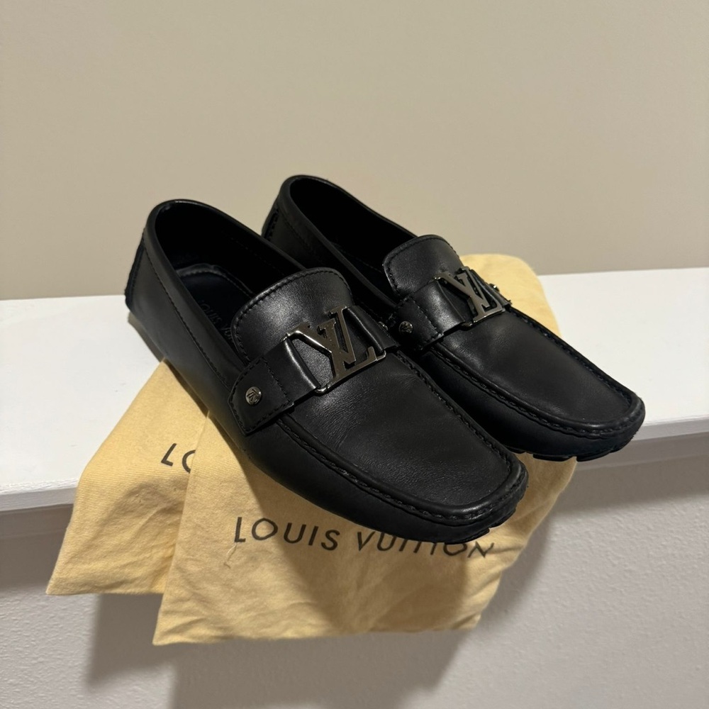 Louis Vuitton Black Leather Monte Carlo Loafers